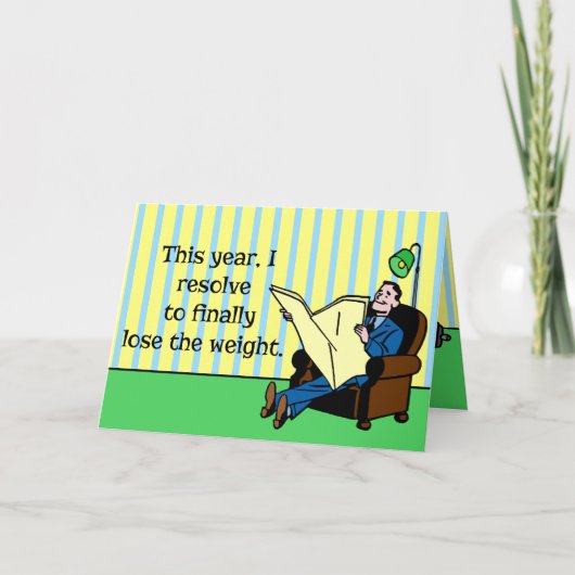 Grappig Nieuwjaar resolutie Retro Gewichtsverlies Feestdagen Kaart (Voorkant)