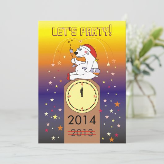 Grappig nieuwjaarsfeest kaart (Staand voorkant)