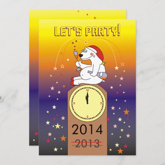 Grappig nieuwjaarsfeest kaart (Voorkant / Achterkant)