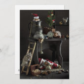 Grappig nieuwjaarsleven met hamsters feestdagenkaart (Voorkant / Achterkant)