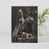 Grappig nieuwjaarsleven met hamsters feestdagenkaart (Staand voorkant)