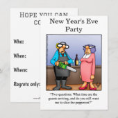 Grappig nieuwjaarsuitvindingen van de Eve Party Kaart (Voorkant / Achterkant)