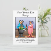 Grappig nieuwjaarsuitvindingen van de Eve Party Kaart (Staand voorkant)