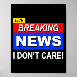 Grappig nieuws: sarcasme kan me niets schelen poster