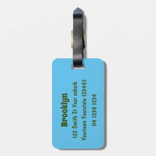 Grappig nieuwsgierig als cartoon bagagelabel (Achterkant verticaal)