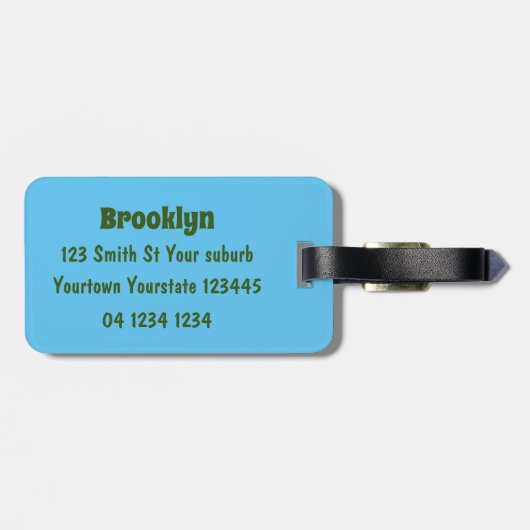 Grappig nieuwsgierig als cartoon bagagelabel (Achterkant horizontaal)