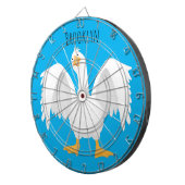 Grappig nieuwsgierig als cartoon dartbord (Voorkant Rechts)