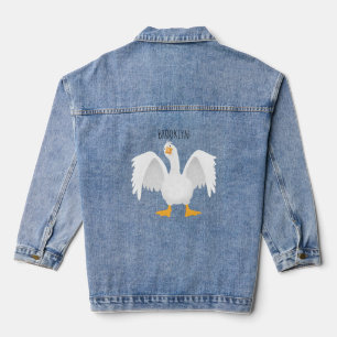 Grappig nieuwsgierig als cartoon denim jacket