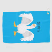 Grappig nieuwsgierig als cartoon golfhanddoek (Horizontaal)