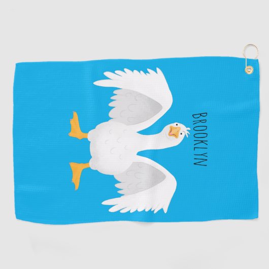 Grappig nieuwsgierig als cartoon golfhanddoek (Horizontaal)