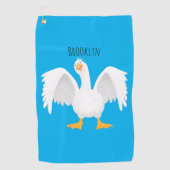 Grappig nieuwsgierig als cartoon golfhanddoek (Voorkant)