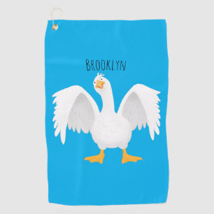 Grappig nieuwsgierig als cartoon golfhanddoek