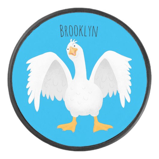 Grappig nieuwsgierig als cartoon hockey puck (Voorkant)