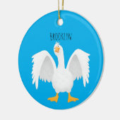 Grappig nieuwsgierig als cartoon keramisch ornament (Links)