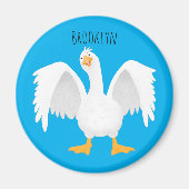 Grappig nieuwsgierig als cartoon magneet (Voorkant)