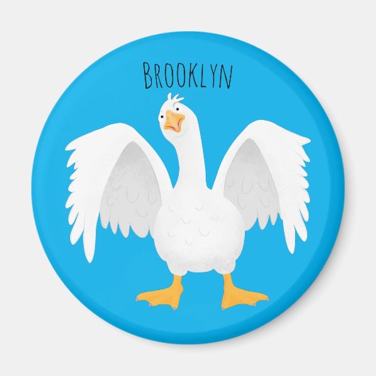 Grappig nieuwsgierig als cartoon magneet (Voorkant)