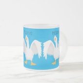 Grappig nieuwsgierig als cartoon matglas koffiemok (Voorkant rechts)