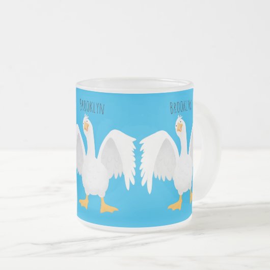 Grappig nieuwsgierig als cartoon matglas koffiemok (Voorkant rechts)