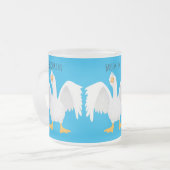 Grappig nieuwsgierig als cartoon matglas koffiemok (Voorkant links)