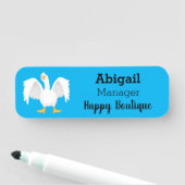 Grappig nieuwsgierig als cartoon naamplaatje (In situ)