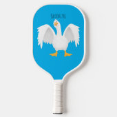 Grappig nieuwsgierig als cartoon pickleball paddle (Achterkant)