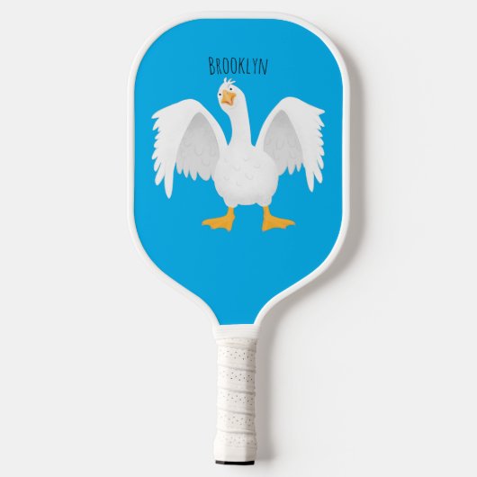 Grappig nieuwsgierig als cartoon pickleball paddle (Achterkant)