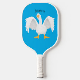 Grappig nieuwsgierig als cartoon pickleball paddle