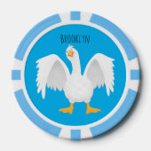 Grappig nieuwsgierig als cartoon poker chips (Voorkant)