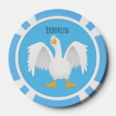 Grappig nieuwsgierig als cartoon poker chips (Achterkant)