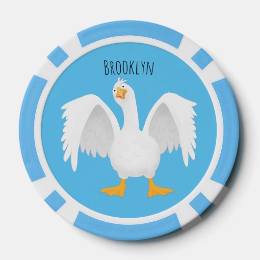 Grappig nieuwsgierig als cartoon poker chips (Achterkant)