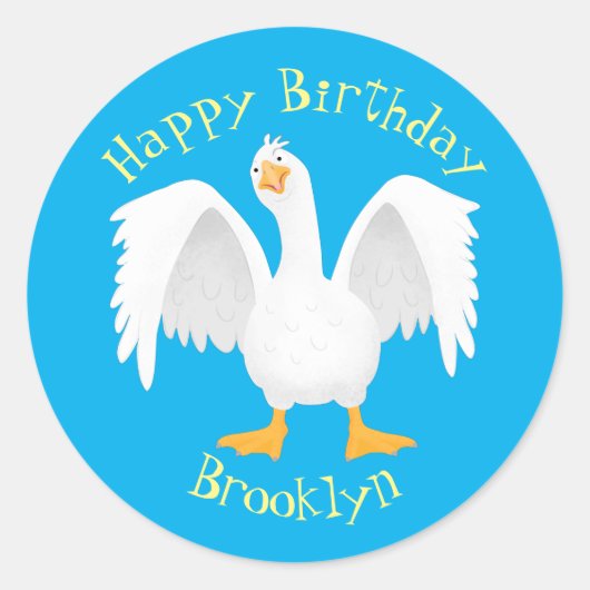 Grappig nieuwsgierig als cartoon ronde sticker (Voorkant)