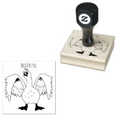 Grappig nieuwsgierig als cartoon rubberstempel (Gestempeld)