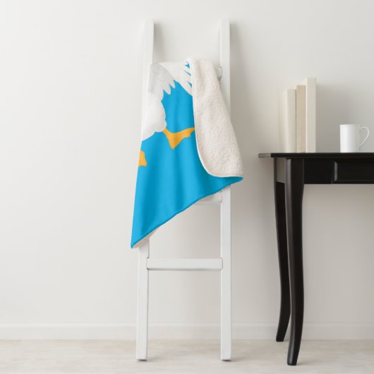 Grappig nieuwsgierig als cartoon sherpa deken (In situ)