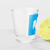 Grappig nieuwsgierig als cartoon shot glas (Links)