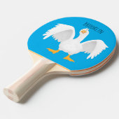 Grappig nieuwsgierig als cartoon tafeltennisbatje (Voorkant Gekanteld)