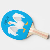 Grappig nieuwsgierig als cartoon tafeltennisbatje (Zijkant)