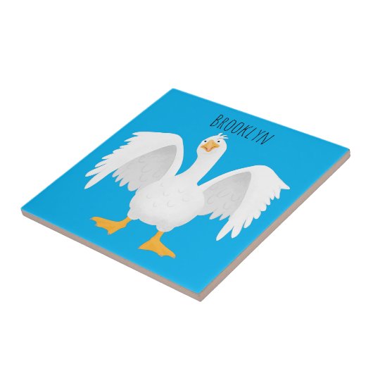 Grappig nieuwsgierig als cartoon tegeltje (Zijkant)