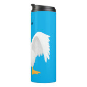 Grappig nieuwsgierig als cartoon thermosbeker (Geroteerd rechts)