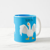 Grappig nieuwsgierig als cartoon tweekleurige koffiemok (Voorkant rechts)