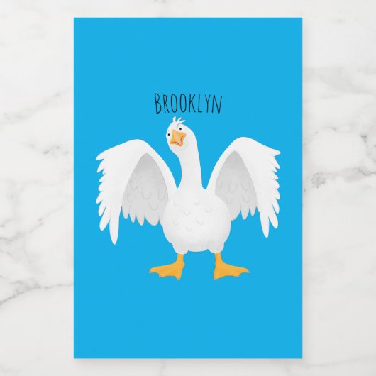 Grappig nieuwsgierig als cartoon voedselcontainer etiket (Enkel label)