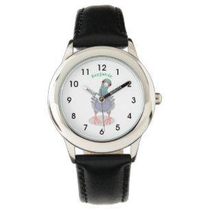 Grappig nieuwsgierig cartoon horloge
