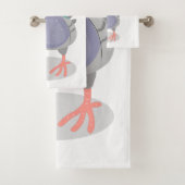 Grappig nieuwsgierig cartoon illustratie bad handdoek (Insitu)