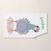 Grappig nieuwsgierig cartoon illustratie bad handdoek (Handdoek)