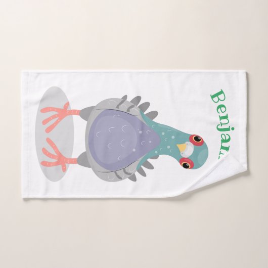 Grappig nieuwsgierig cartoon illustratie bad handdoek (Handdoek)