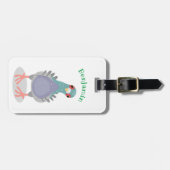 Grappig nieuwsgierig cartoon illustratie bagagelabel (Voorkant horizontaal)