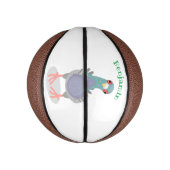 Grappig nieuwsgierig cartoon illustratie basketbal (Verticaal)