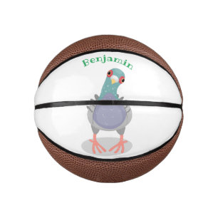 Grappig nieuwsgierig cartoon illustratie basketbal