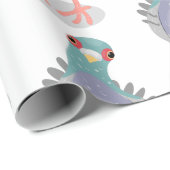 Grappig nieuwsgierig cartoon illustratie cadeaupapier (Rol Hoek)