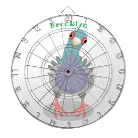 Grappig nieuwsgierig cartoon illustratie dartbord (Voorkant)