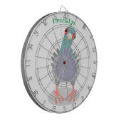 Grappig nieuwsgierig cartoon illustratie dartbord (Voorkant Links)